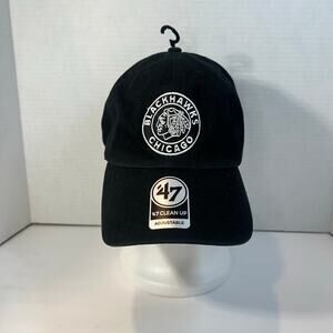 Chicago Blackhawks black hat one size fits most NWT